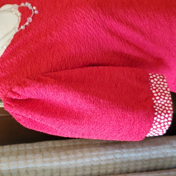 Vntg EUC David Warren NY 80's red peplum tiered dress 12 - Picture 5 of 16